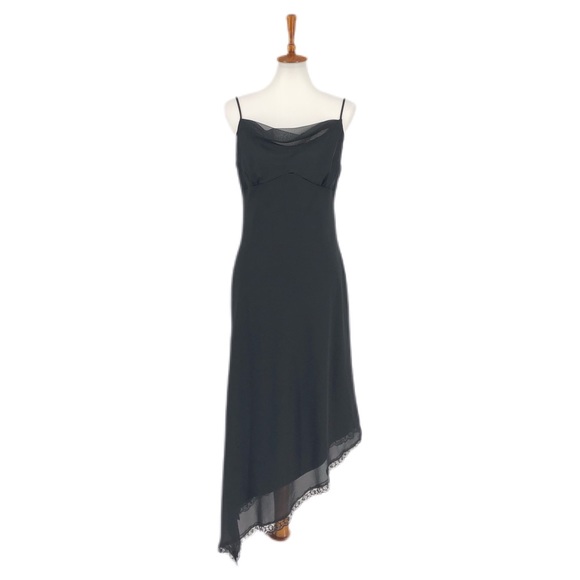 Alyn Paige Dresses & Skirts - Alyn Paige Black Asymmetrical Slip Dress, Size 10